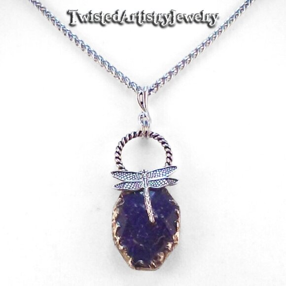 Dragonfly and Lapis Lazuli Pendant Necklace - Picture 5 of 5